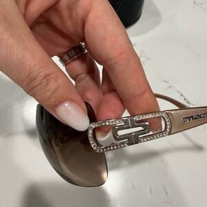 Bulgari Sunglasses with Brown Lenses and Crystal Detail